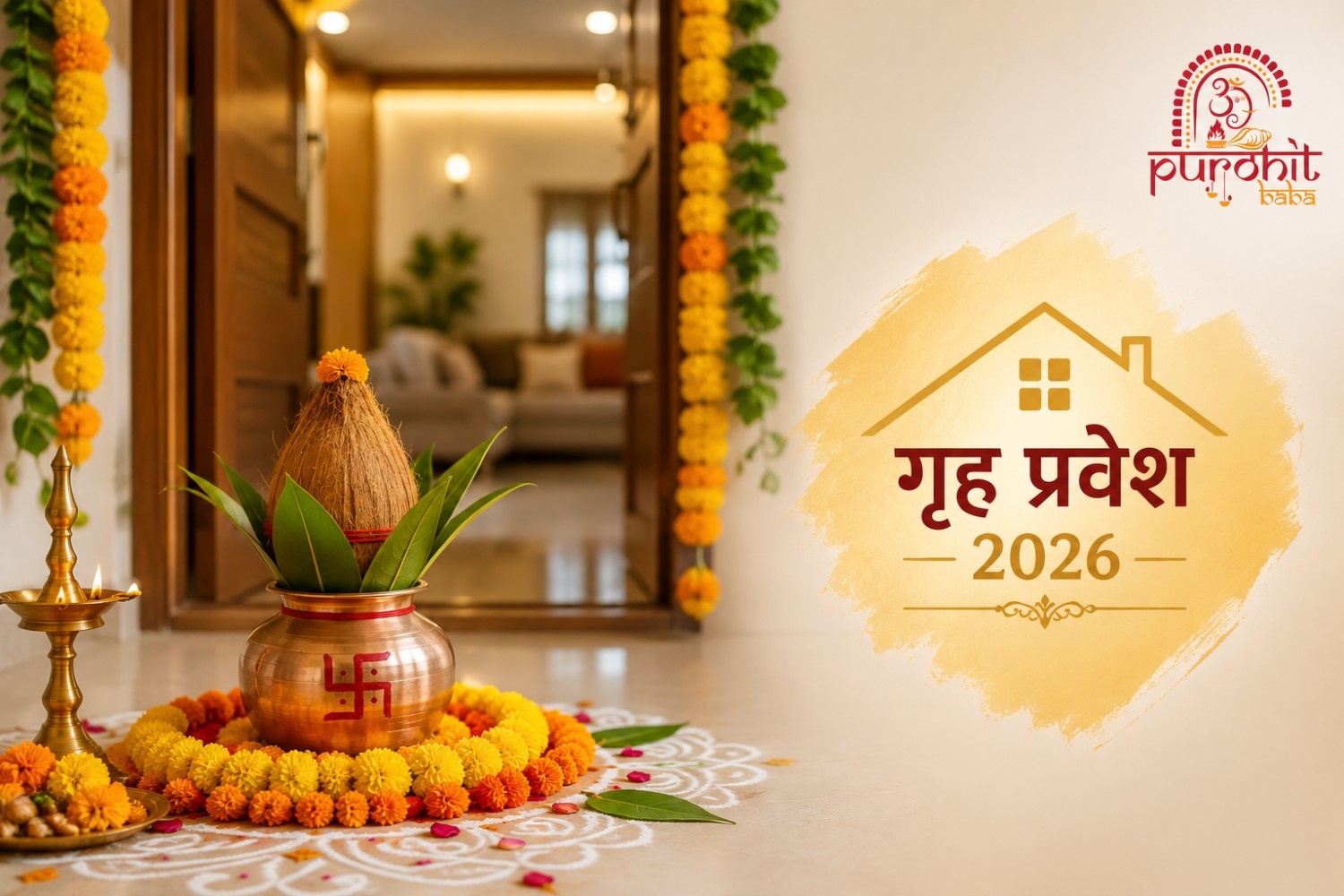 Griha Pravesh Muhurat 2026: जानिए पूरे साल की शुभ गृह प्रवेश तिथियाँ और वास्तु पूजा विधि